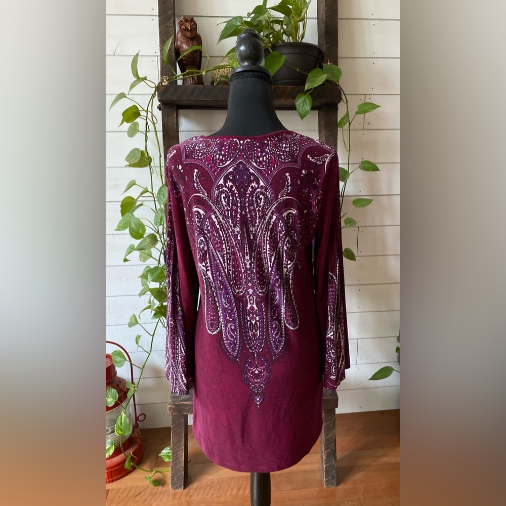 Effortless Style by Citiknits: Purple Boho Tunic Style Blouse - Picture 6 of 16